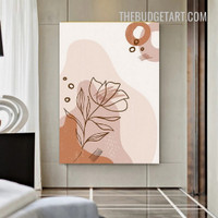 Flower Leafage Abstract Floral Scandinavian Painting Picture Canvas Wall Art Print for Room Garniture