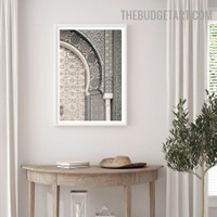 Moroccan Gateway Architecture Vintage Painting Photograph Canvas Print for Room Wall Décor 