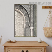 Moroccan Gateway Architecture Vintage Painting Photograph Canvas Print for Room Wall Outfit 