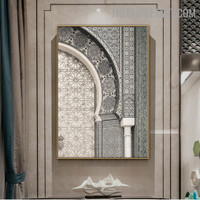 Moroccan Gateway Architecture Vintage Painting Photograph Canvas Print for Room Wall Moulding