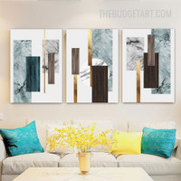 Geometric Marble Design Modern Painting Picture 3 Piece Abstract Canvas Wall Art Prints for Room Equipment