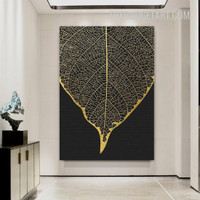 Golden Foliage Design Abstract Modern Painting Picture Canvas Art Print for Room Wall Assortment