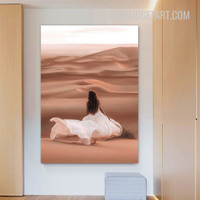 Long Haired Woman Figure Modern Painting Picture Canvas Wall Art Print for Room Ornamentation