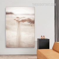 Two Hands Falling Clay Figure Scandinavian Painting Picture Canvas Art Print for Room Wall Finery