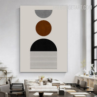 Semi Spheres Geometric Designs Abstract Modern Painting Picture Canvas Art Print for Room Wall Drape