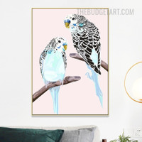 Multicolor Parrots Abstract Birds Painting Picture Modern Canvas Art Print for Room Wall Ornamentation