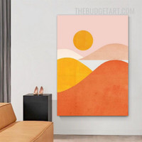 Sun Mountains Abstract Naturescape Modern Painting Picture Canvas Wall Art Print for Room Decoration