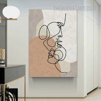 Wandering Line Face Abstract Scandinavian Painting Picture Canvas Art Print for Room Wall Assortment