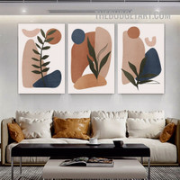 Spheres Abstract Geometric Scandinavian Painting Picture 3 Piece Canvas Wall Art Prints for Room Getup