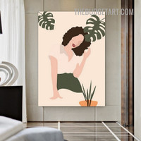 Colleen Figure Nordic Abstract Scandinavian Canvas Art Print for Room Wall Outfit