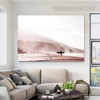 Surfing Human Landscape Modern Painting Picture Canvas Wall Art Print for Room Décor