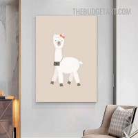 Sheep Cartoon Animal Modern Painting Picture Canvas Wall Art Print for Room Outfit