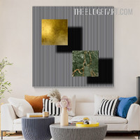 Boxes Abstract Geometric Modern Painting Picture Canvas Wall Art Print for Room Ornament