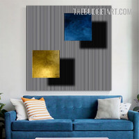 Boxes Shadows Abstract Geometric Modern Painting Picture Canvas Wall Art Print for Room Embellishment