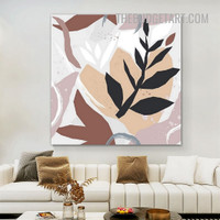 Leaves Design Abstract Scandinavian Painting Picture Canvas Wall Art Print for Room Garnish