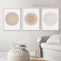 Spheres Abstract Geometric Modern Painting Picture 3 Piece Canvas Wall Art Prints for Room Embellishment