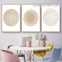 Spheres Geometric Modern Painting Picture 3 Piece Abstract Canvas Wall Art Prints for Room Disposition