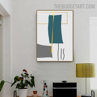 Curve Rectangles Abstract Nordic Modern Painting Image Canvas Print For Room Wall Getup