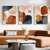 Multicolor Smears Abstract Watercolor Modern Painting Picture 3 Piece Canvas Art Prints for Room Wall Decoration