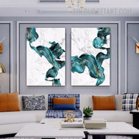Spots Marble Abstract Modern Painting Picture 2 Piece Canvas Art Prints for Room Wall Disposition