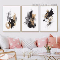 Stains Abstract Modern Painting Picture 3 Piece Canvas Wall Art Prints for Room Décor