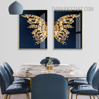 Butterfly Wings Abstract Modern Painting Picture 2 Piece Canvas Wall Art Prints for Room Outfit