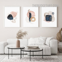 Splotches Abstract Scandinavian Painting Picture 3 Piece Abstract Canvas Wall Art Prints for Room Embellishment