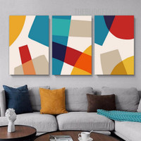 Multicolor Stigmas Abstract Modern Painting Picture 3 Piece Canvas Art Prints for Room Wall Garniture
