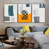Curve Streaks Abstract Nordic Modern Painting Pic Canvas Print for Room Wall Décor