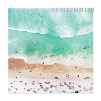 Beach Waves Landscape Modern Painting Picture Canvas Wall Art Print for Room Outfit