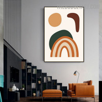 Rainbow Spot Abstract Scandinavian Modern Painting Image Canvas Print for Room Wall Décor