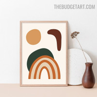 Rainbow Spot Abstract Scandinavian Modern Painting Image Canvas Print for Room Wall Outfit