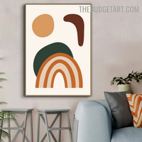 Rainbow Spot Abstract Scandinavian Modern Painting Image Canvas Print for Room Wall Onlay