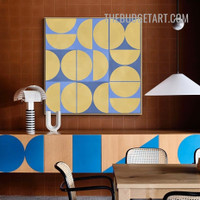 Circles Abstract Geometric Modern Painting Picture Canvas Wall Art Print for Room Illumination