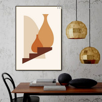 Vase Abstract Scandinavian Modern Painting Image Canvas Print for Room Wall Finery