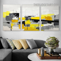 Colorful Strokes Abstract Modern Heavy Texture Paintings Handmade Stretched Framed 3 Piece Framed Canvas Oil Painting Set for Living Room Decor