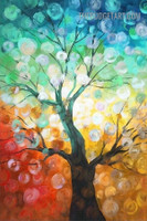 Four Seasons Tree Floral Abstract Handmade Heavy Texture Painting Modern Artwork for Wall Décor
