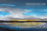 Secluded Watery Scene Abstract Landscape Handmade Modern Painting for DIY Room Decor