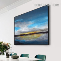 Secluded Watery Scene Abstract Landscape Handmade Heavy Texture Painting Modern Artwork for Wall Décor