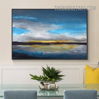 Secluded Watery Scene Abstract Landscape Handmade Contemporary Art Painting for Interior Wall Décor