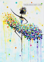 Joyful Dancer Abstract Figure Acrylic Texture Painting Handmade Stretched Framed Modern Artwork for DIY Room Decor