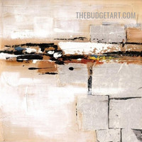 Varicolored Stains Abstract Knife Painting Handmade Stretched Framed Contemporary Painting for Home Décor