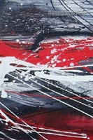 Chromatic Stripes Abstract Knife Painting Handmade Stretched Framed Contemporary Painting for Home Décor