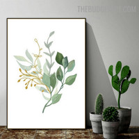 Leaves Bud Abstract Botanical Modern Painting Image Canvas Print for Room Wall Décor
