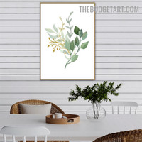 Leaves Bud Abstract Botanical Modern Painting Image Canvas Print for Room Wall Outfit