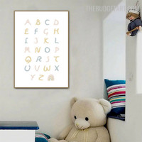 Colorful Alphabets Animated Modern Painting Picture Canvas Print for Room Décor