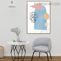 Cute Curve Abstract Scandinavian Modern Painting Photograph Canvas Print for Room Wall Decor