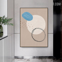 Dots Circle Abstract Scandinavian Modern Painting Photo Canvas Print for Room Wall Moulding
