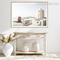 White Building Modern Painting photo Canvas Print for Room Wall Decoration