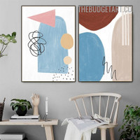 Trigon Abstract Scandinavian Modern Painting Photo Canvas Print for Room Wall Tracery